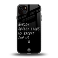 nobody likes us back phone cover | glass case for iphone 15 plus