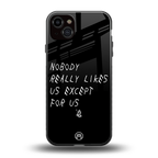nobody likes us back phone cover | glass case for iphone 14 plus
