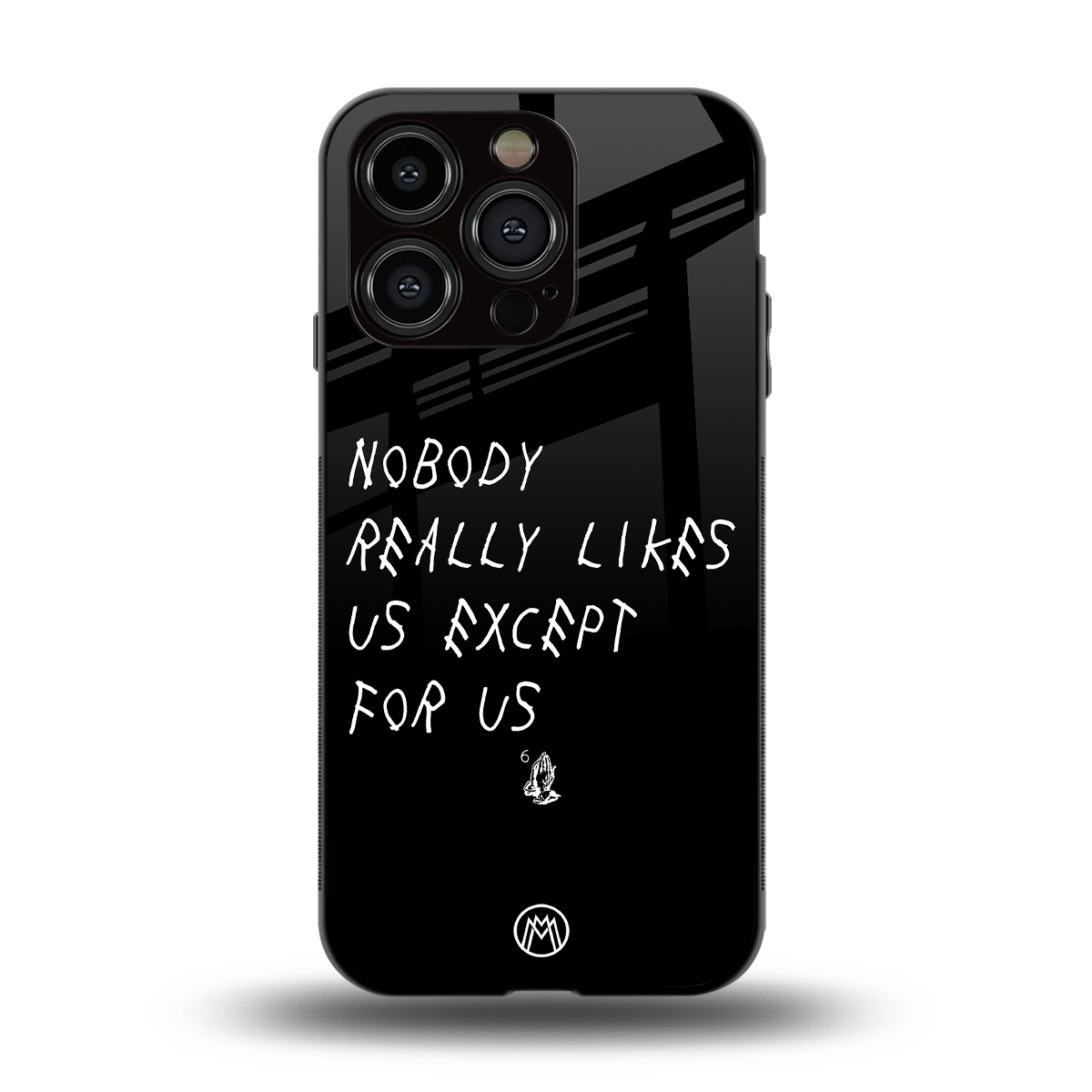 nobody likes us back phone cover | glass case for iphone 15 pro