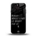 nobody likes us back phone cover | glass case for iphone 16 pro