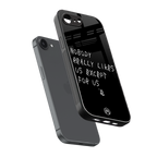 nobody likes us back phone cover | glass case for iphone 16e