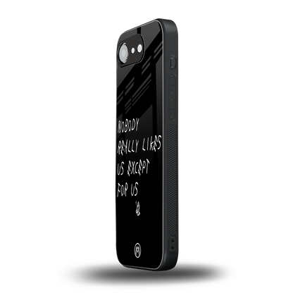 nobody likes us back phone cover | glass case for iphone 16e