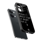 nobody likes us back phone cover | glass case for oneplus nord 3