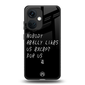 nobody likes us back phone cover | glass case for oneplus nord ce 3