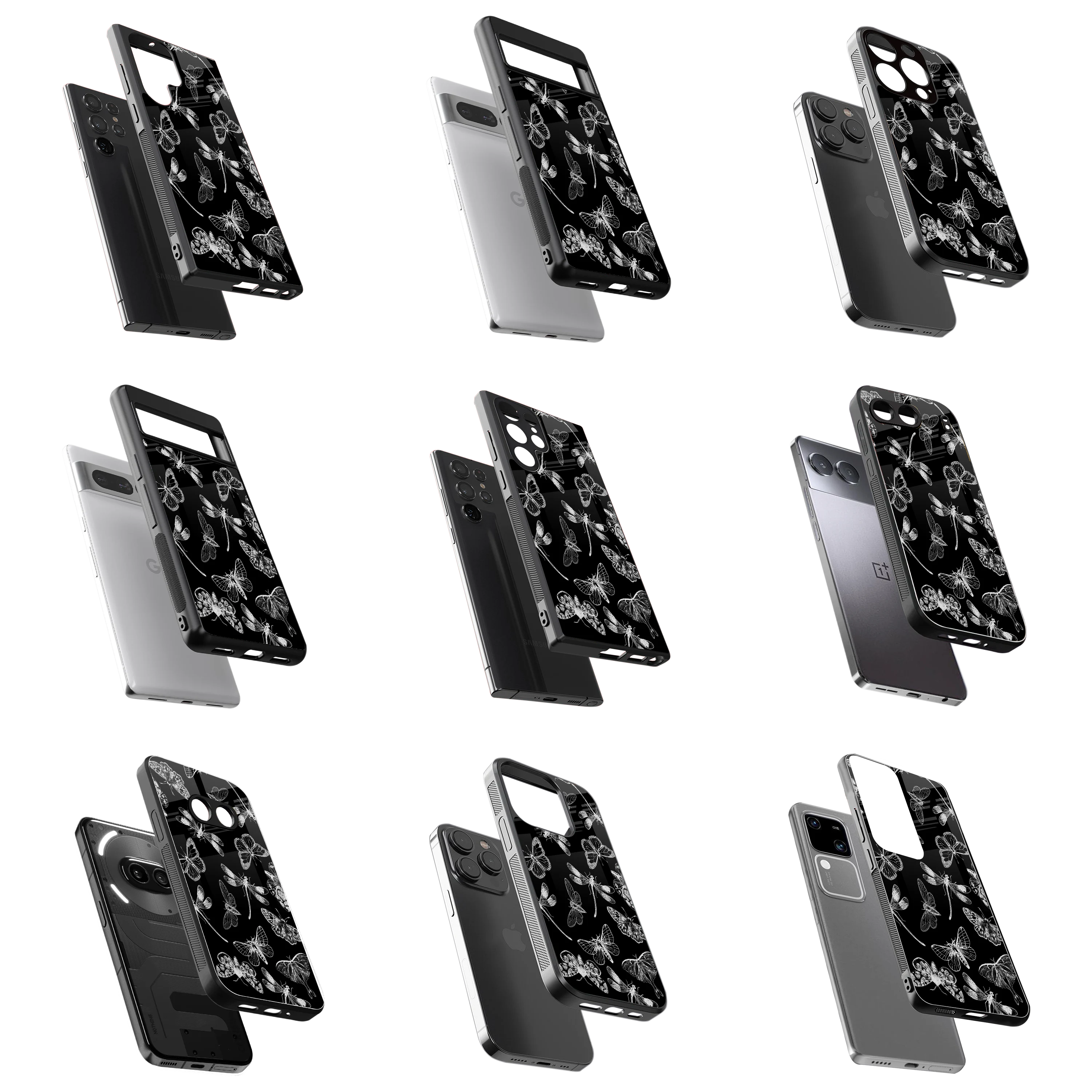 Durable Glass Back Mobile Case for iPhone, Samsung, OnePlus, Google Pixel, Redmi, Vivo, Oppo
