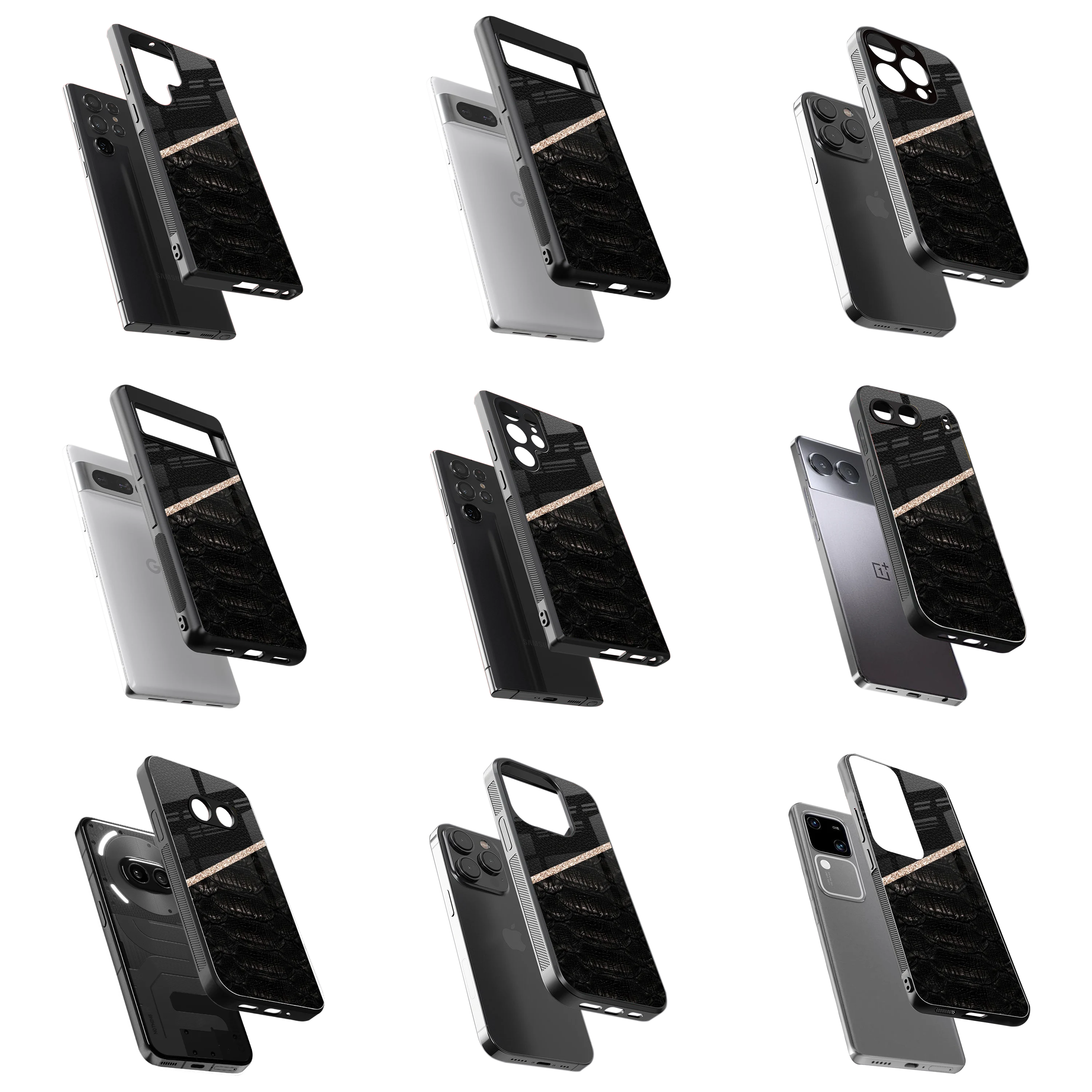 Durable Glass Back Mobile Case for iPhone, Samsung, OnePlus, Google Pixel, Redmi, Vivo, Oppo