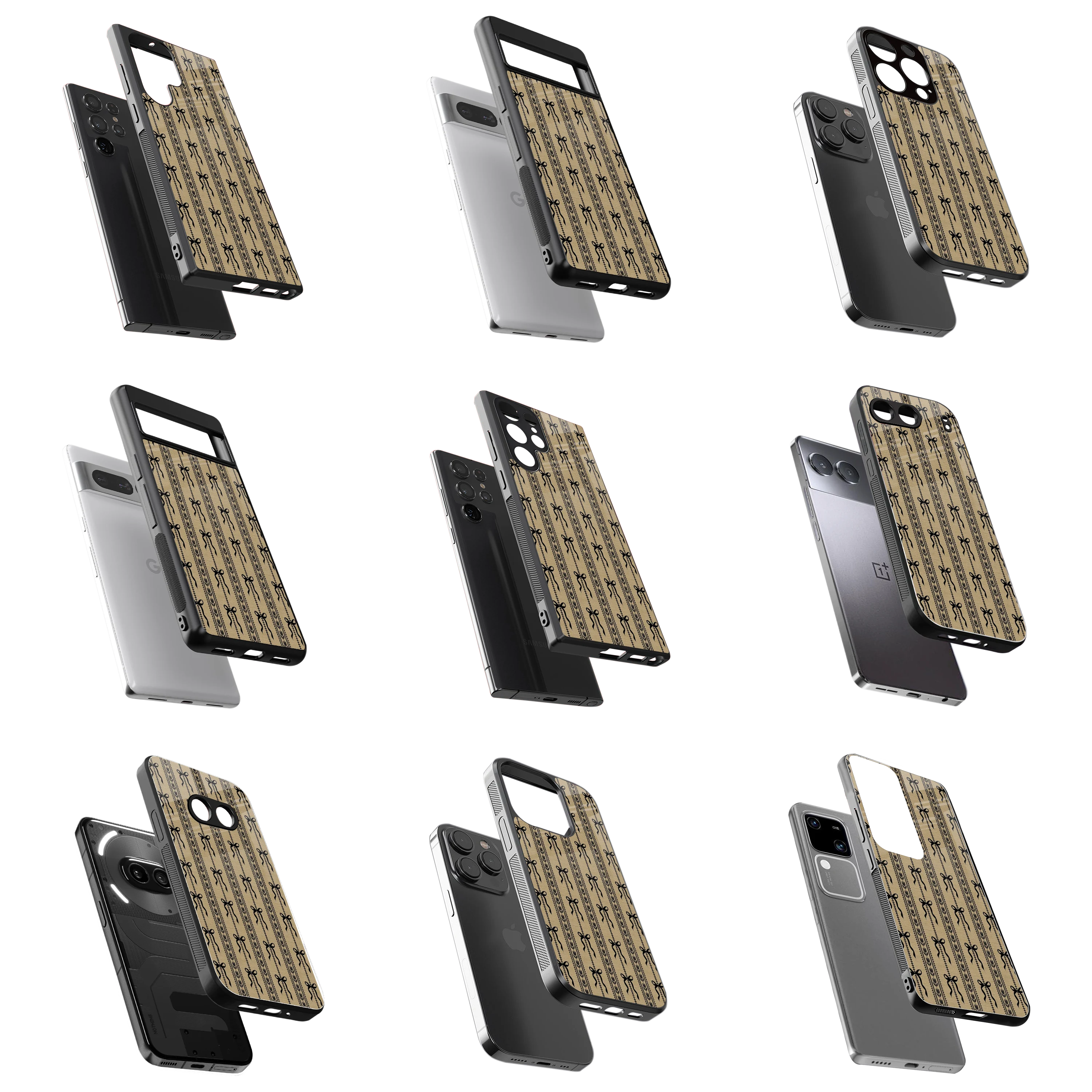 Durable Glass Back Mobile Case for iPhone, Samsung, OnePlus, Google Pixel, Redmi, Vivo, Oppo