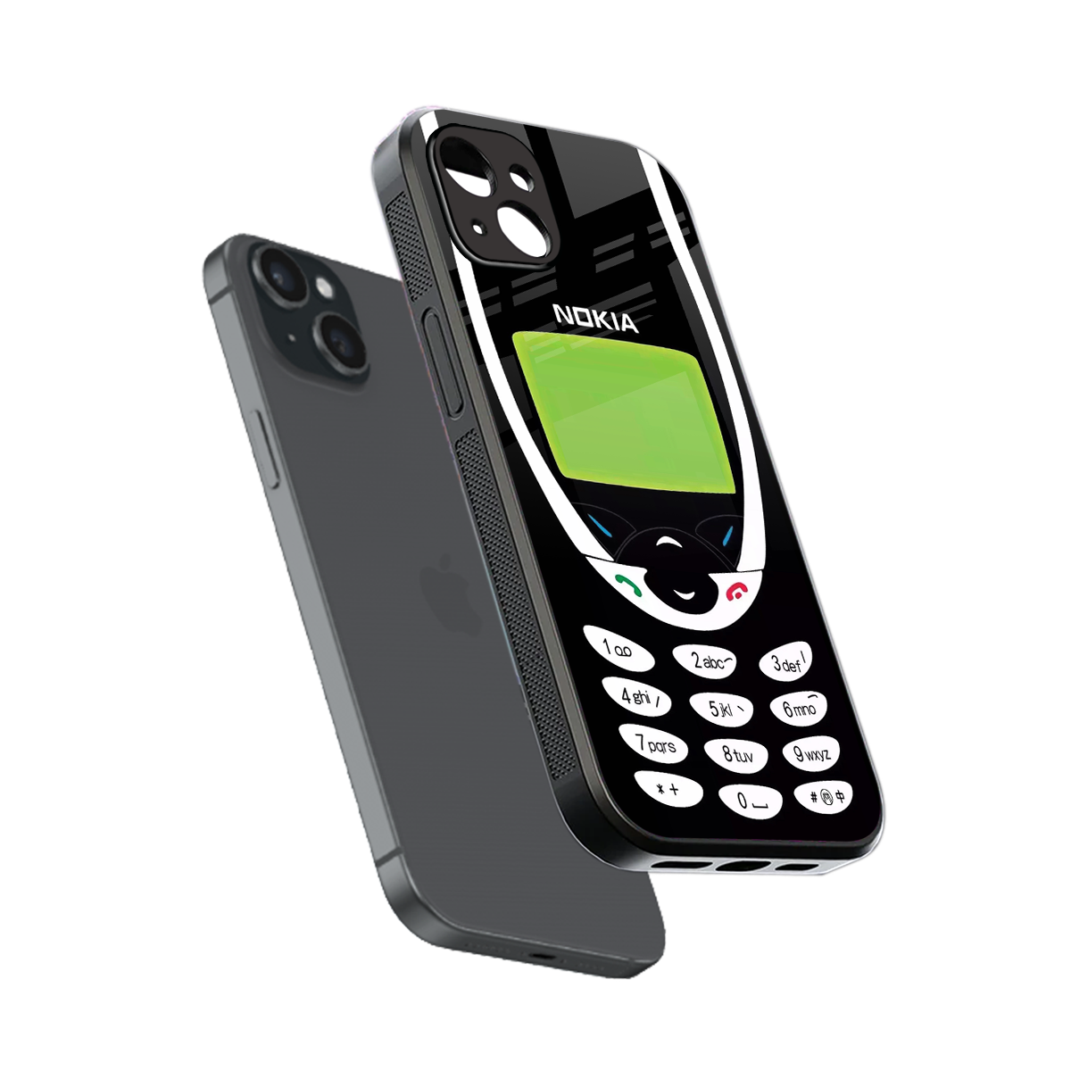 nokia 3310 vintage back phone cover | glass case for iphone 15 plus