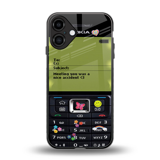 nokia vintage back phone cover | glass case for iphone 16 plus