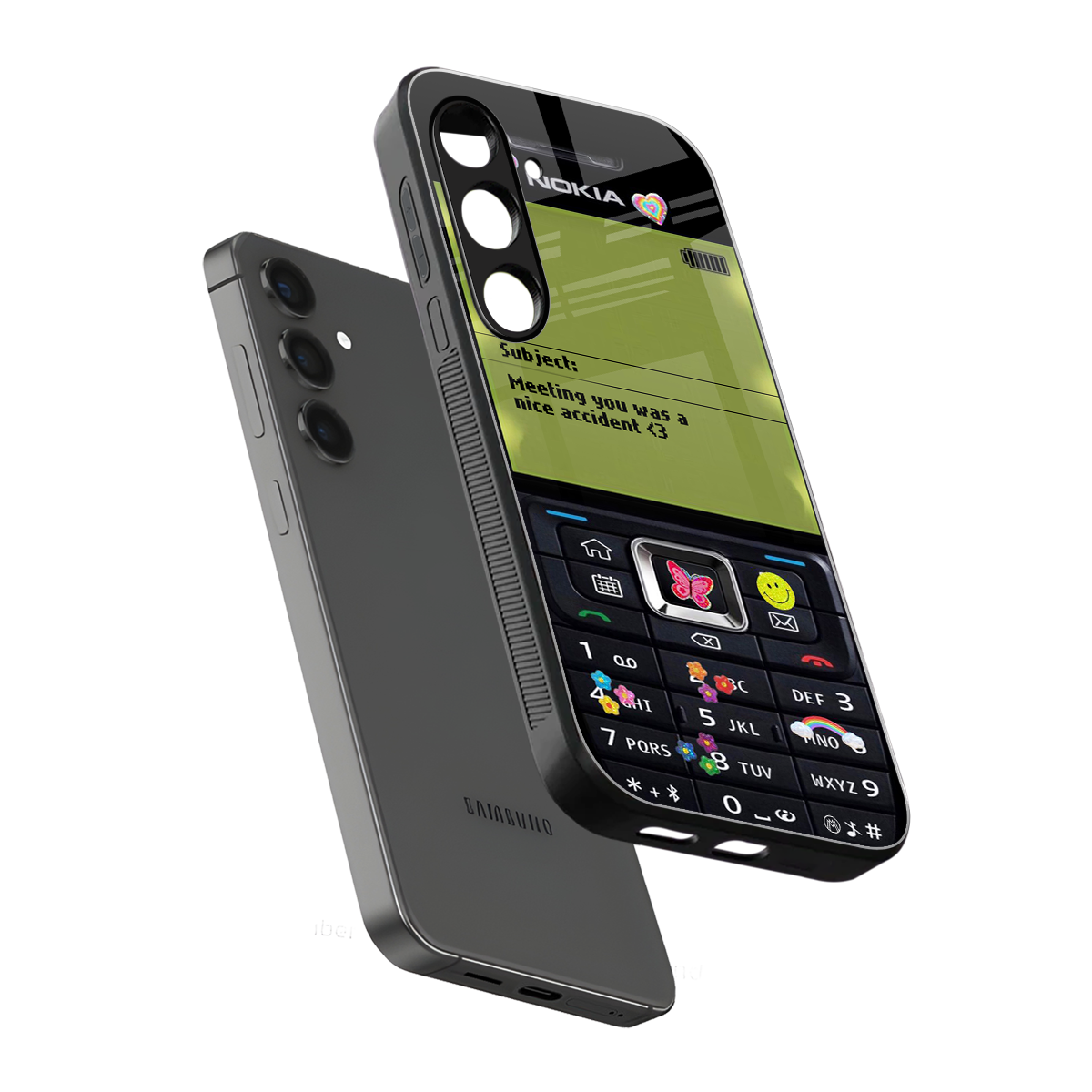 nokia vintage back phone cover | glass case for samsung galaxy s24 fe