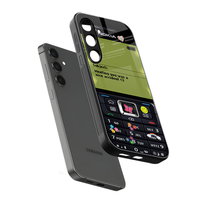 nokia vintage back phone cover | glass case for samsung galaxy s24 fe