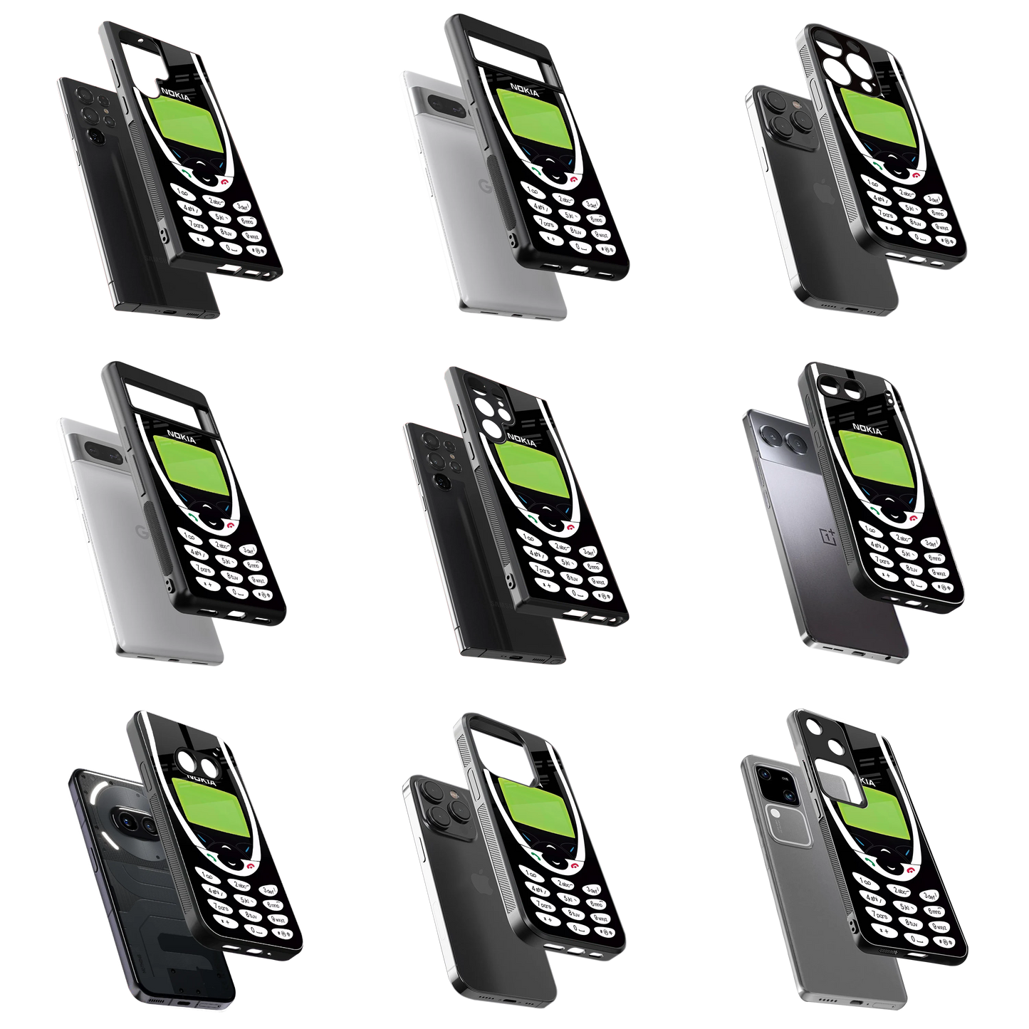 Durable Glass Back Mobile Case for iPhone, Samsung, OnePlus, Google Pixel, Redmi, Vivo, Oppo