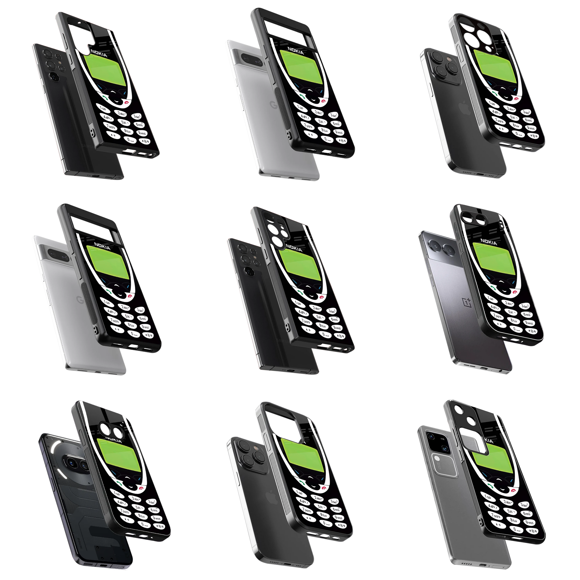 Durable Glass Back Mobile Case for iPhone, Samsung, OnePlus, Google Pixel, Redmi, Vivo, Oppo