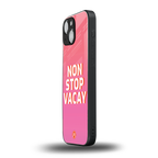 non stop vacay back phone cover | glass case for iphone 13 mini