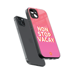 non stop vacay back phone cover | glass case for iphone 14 plus