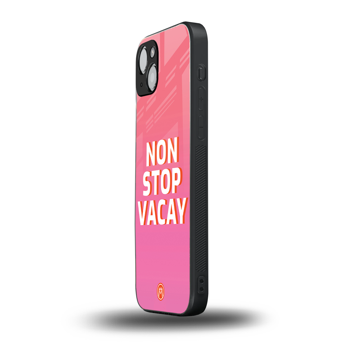 non stop vacay back phone cover | glass case for iphone 15 plus