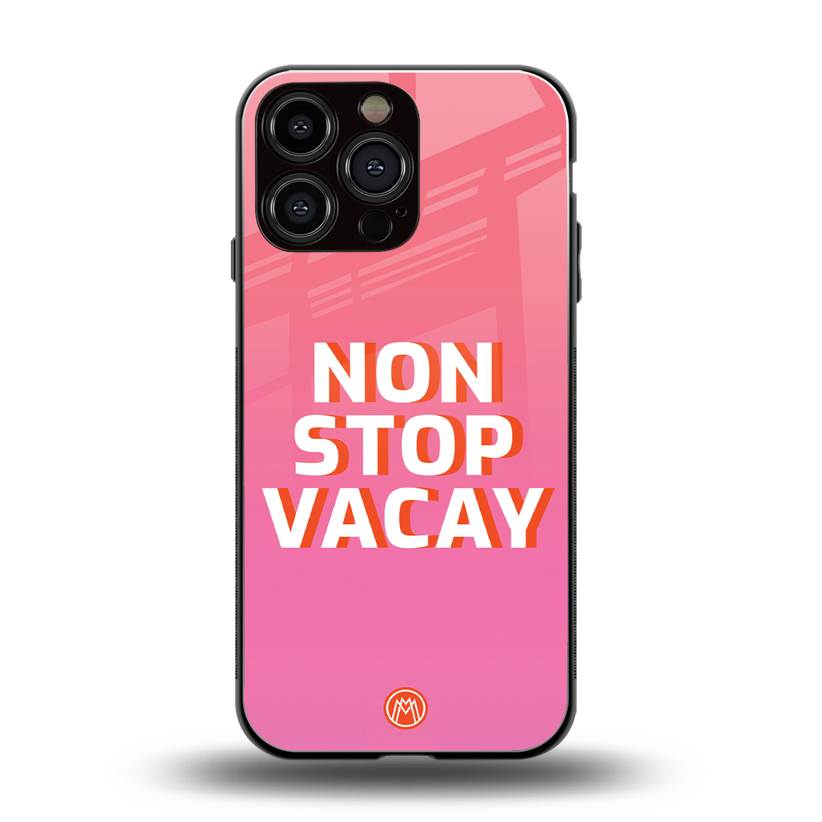non stop vacay back phone cover | glass case for iphone 15 pro max