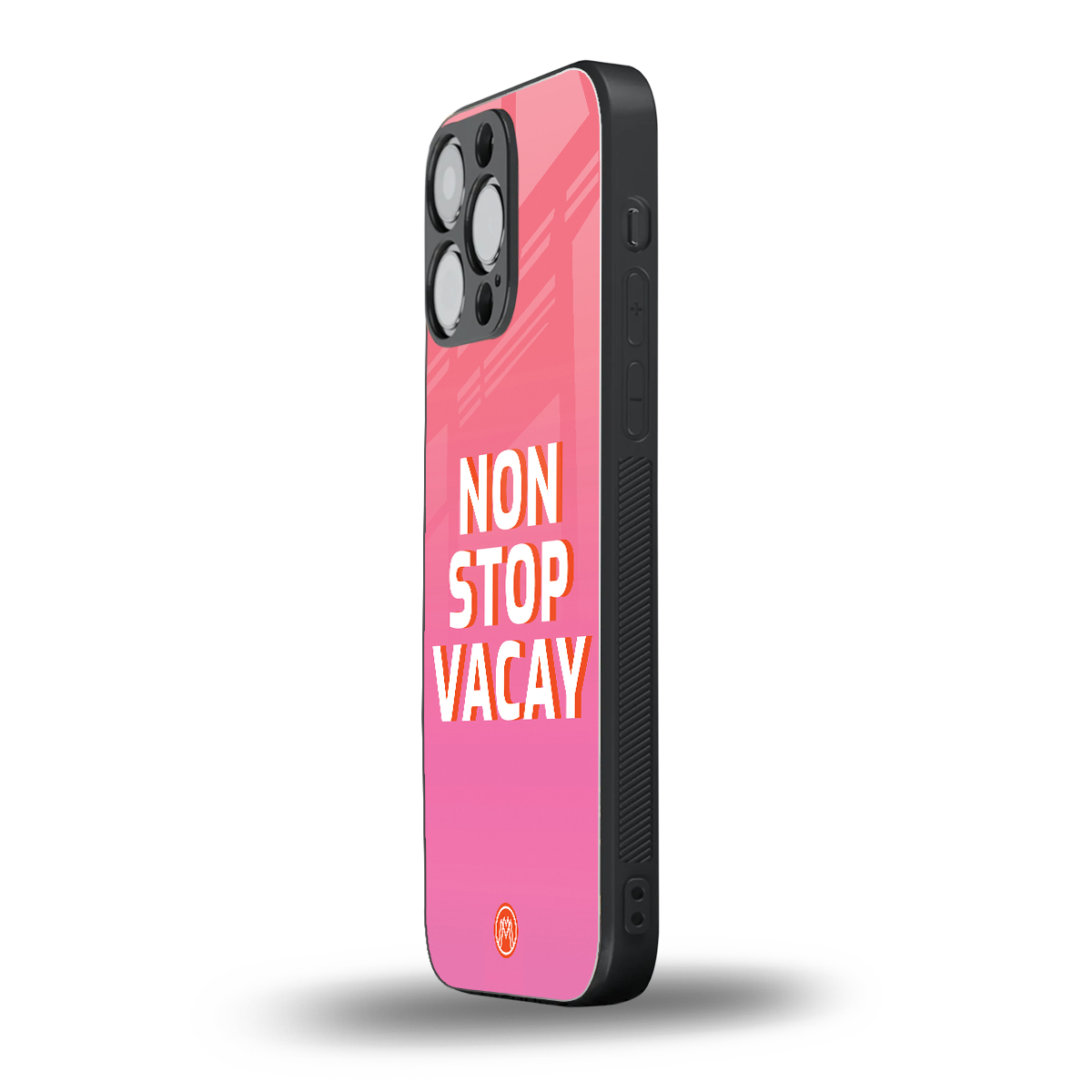 non stop vacay back phone cover | glass case for iphone 15 pro max