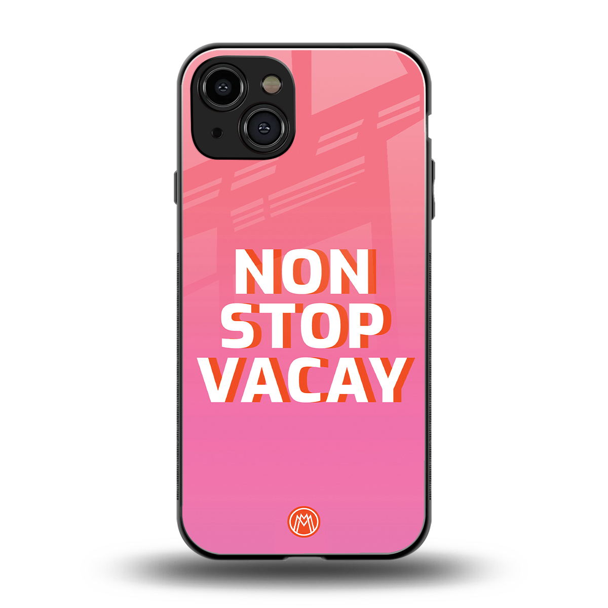 non stop vacay back phone cover | glass case for iphone 15