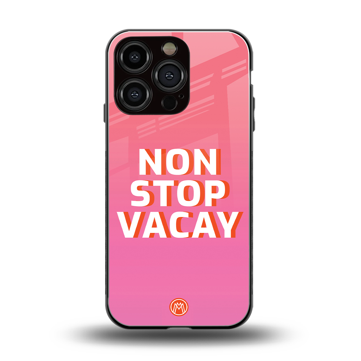 non stop vacay back phone cover | glass case for iphone 16 pro