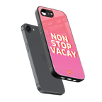 non stop vacay back phone cover | glass case for iphone 16e