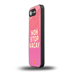 non stop vacay back phone cover | glass case for iphone 16e