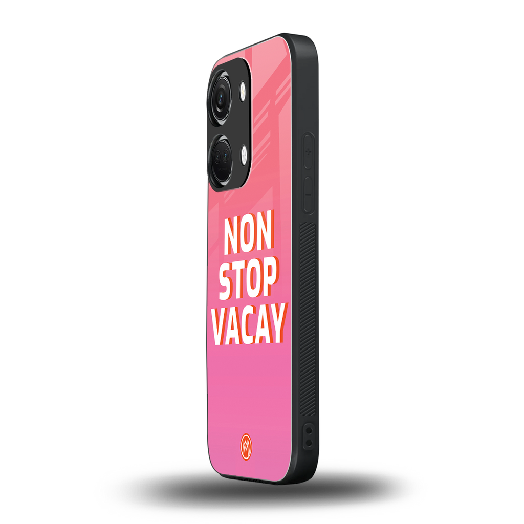 non stop vacay back phone cover | glass case for oneplus nord 3