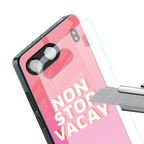 non stop vacay back phone cover | glass case for oneplus nord 4