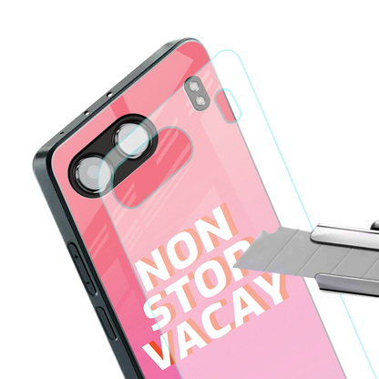 non stop vacay back phone cover | glass case for oneplus nord 4