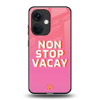 non stop vacay back phone cover | glass case for oneplus nord ce 3