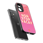 non stop vacay back phone cover | glass case for oneplus nord ce 3