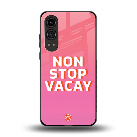 non stop vacay back phone cover | glass case for oneplus nord ce 4 lite