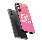 non stop vacay back phone cover | glass case for oneplus nord ce 4 lite