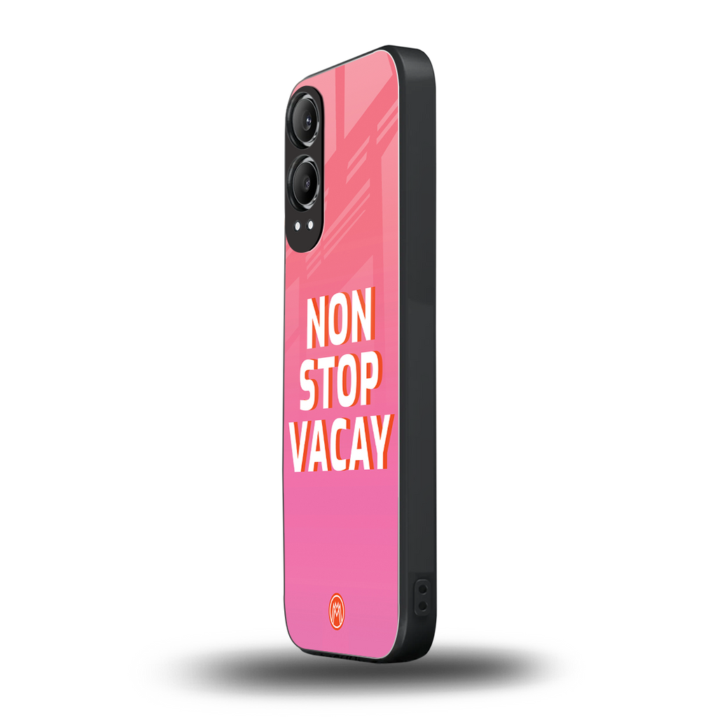 non stop vacay back phone cover | glass case for oneplus nord ce 4 lite