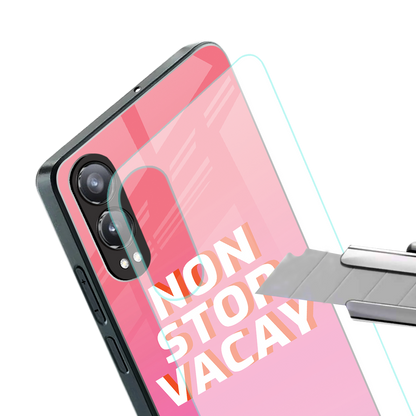 non stop vacay back phone cover | glass case for oneplus nord ce 4 lite