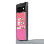 non stop vacay back phone cover | glass case for google pixel 6 pro