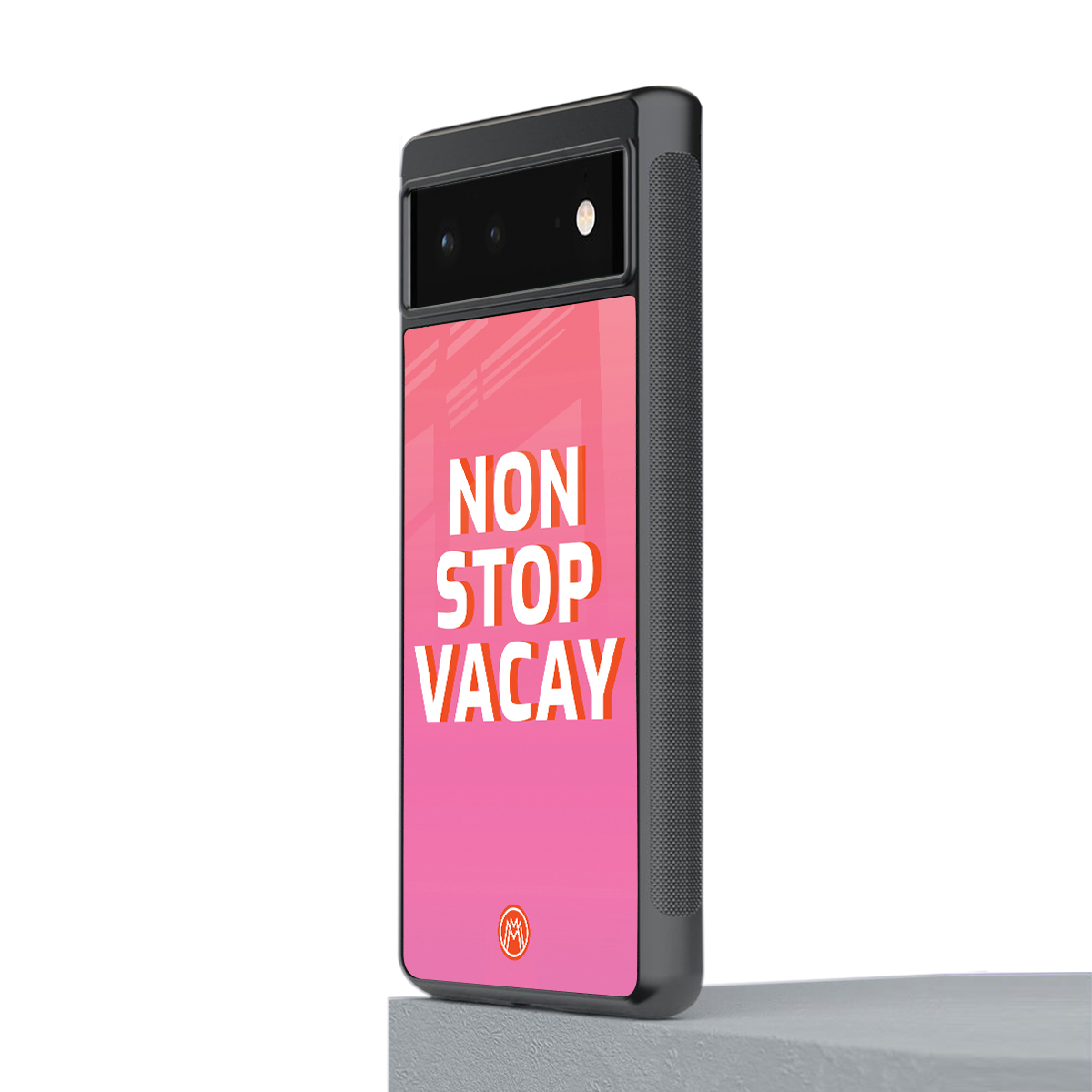 non stop vacay back phone cover | glass case for google pixel 6