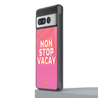 non stop vacay back phone cover | glass case for google pixel 7 pro