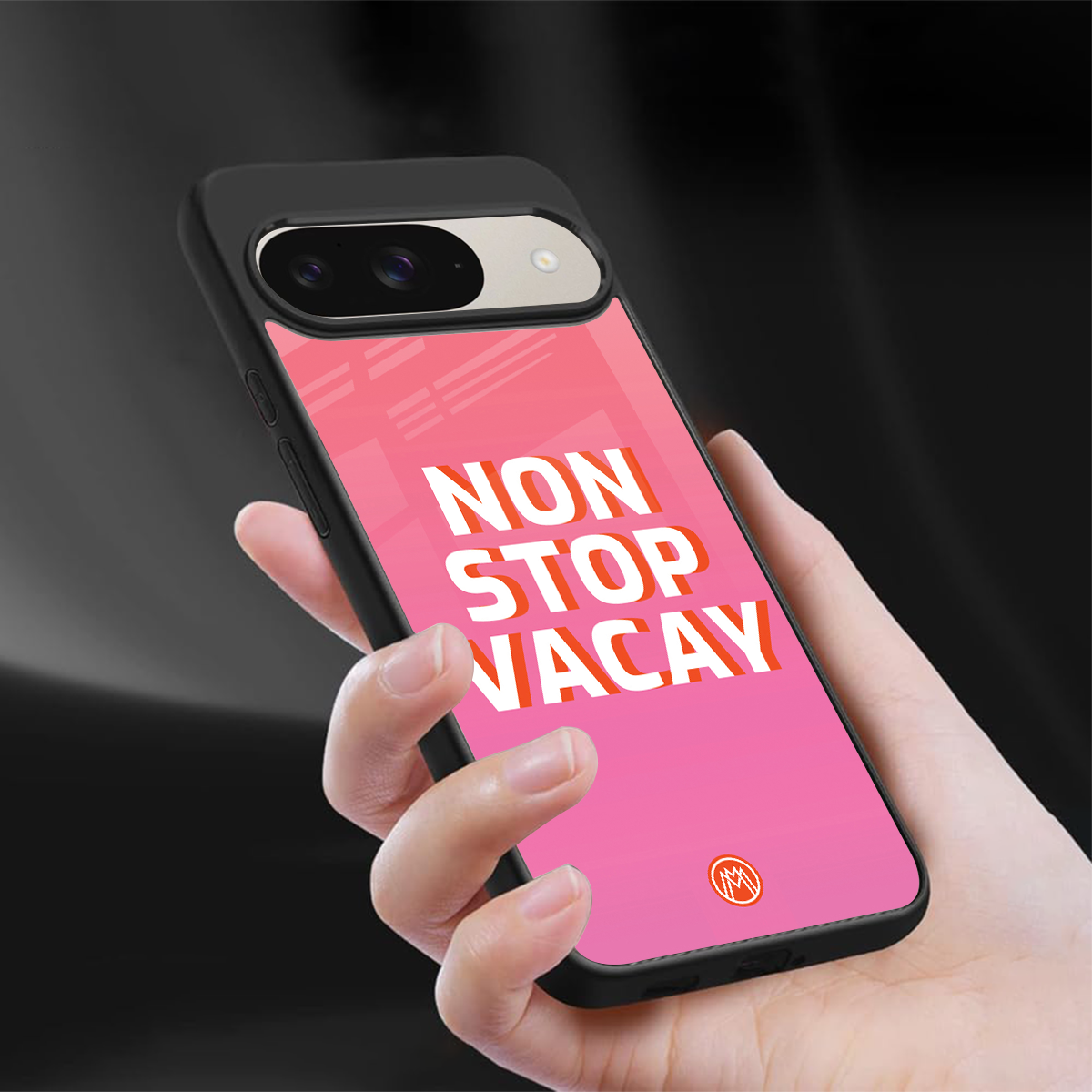 non stop vacay back phone cover | glass case for google pixel 9