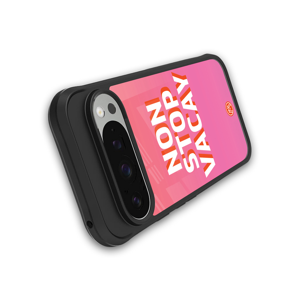 non stop vacay back phone cover | glass case for google pixel 9 pro