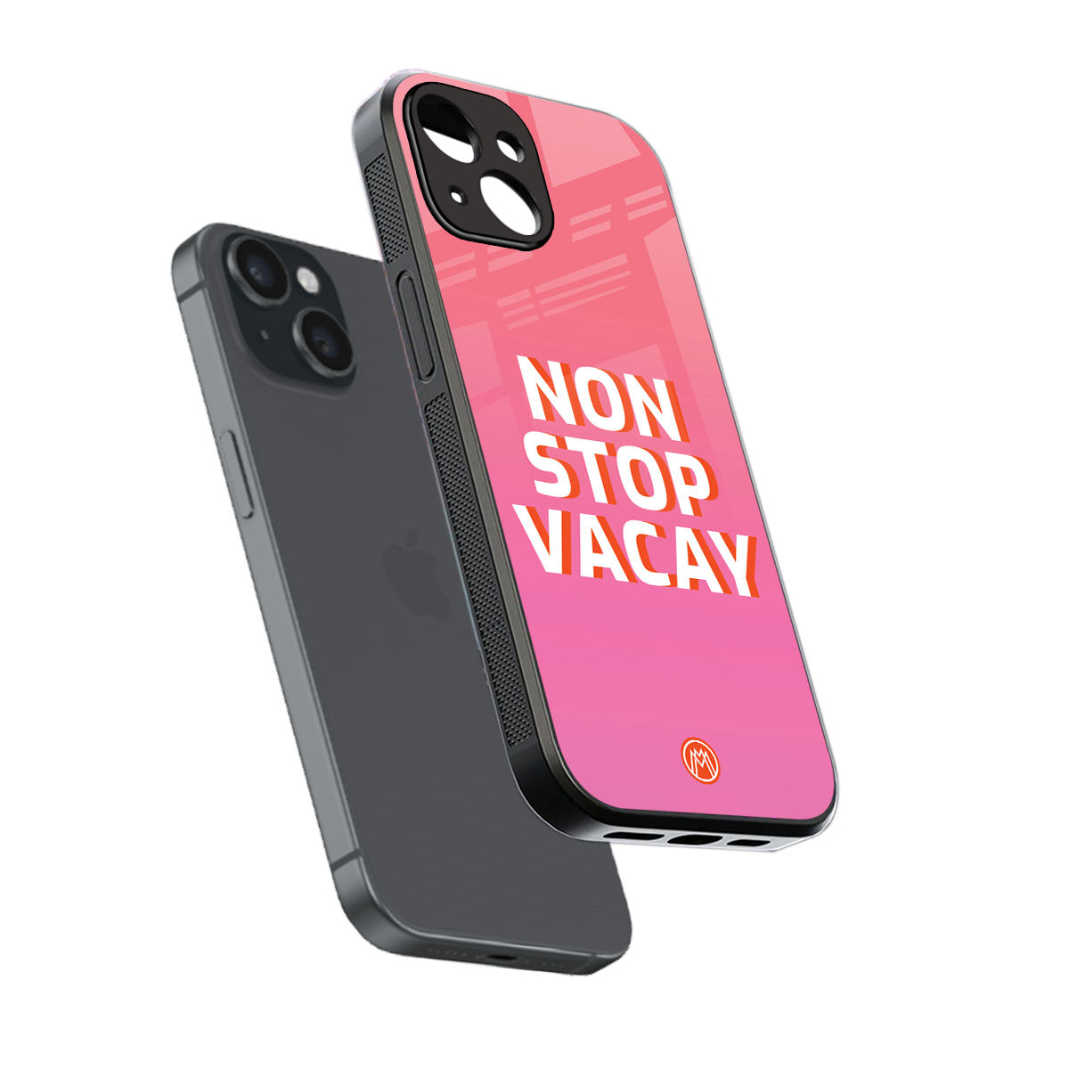 non stop vacay back phone cover | glass case for iphone 15