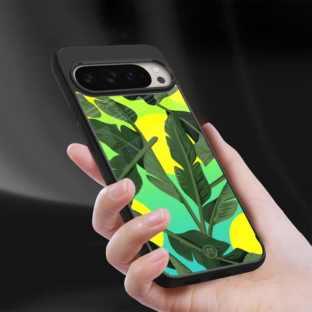 nostalgic floral back phone cover | glass case for google pixel 9 pro xl