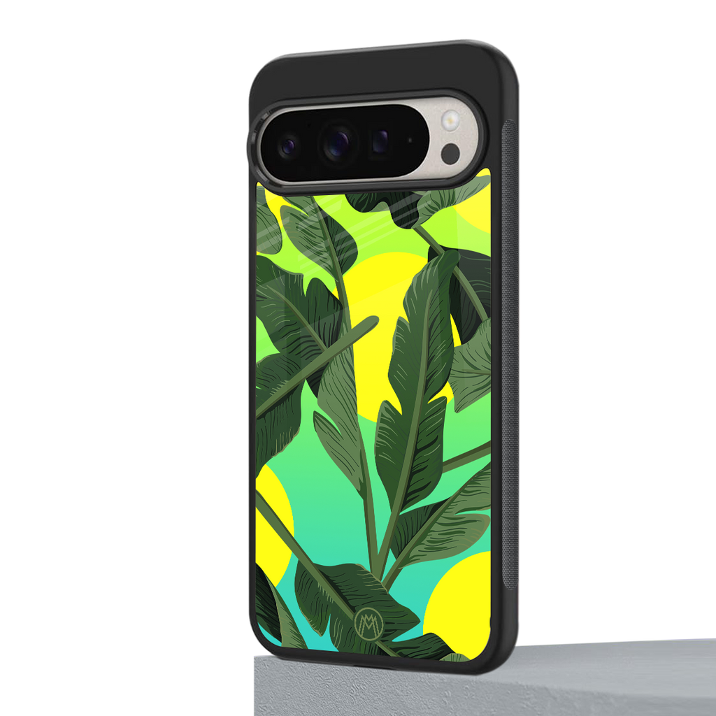 nostalgic floral back phone cover | glass case for google pixel 9 pro xl