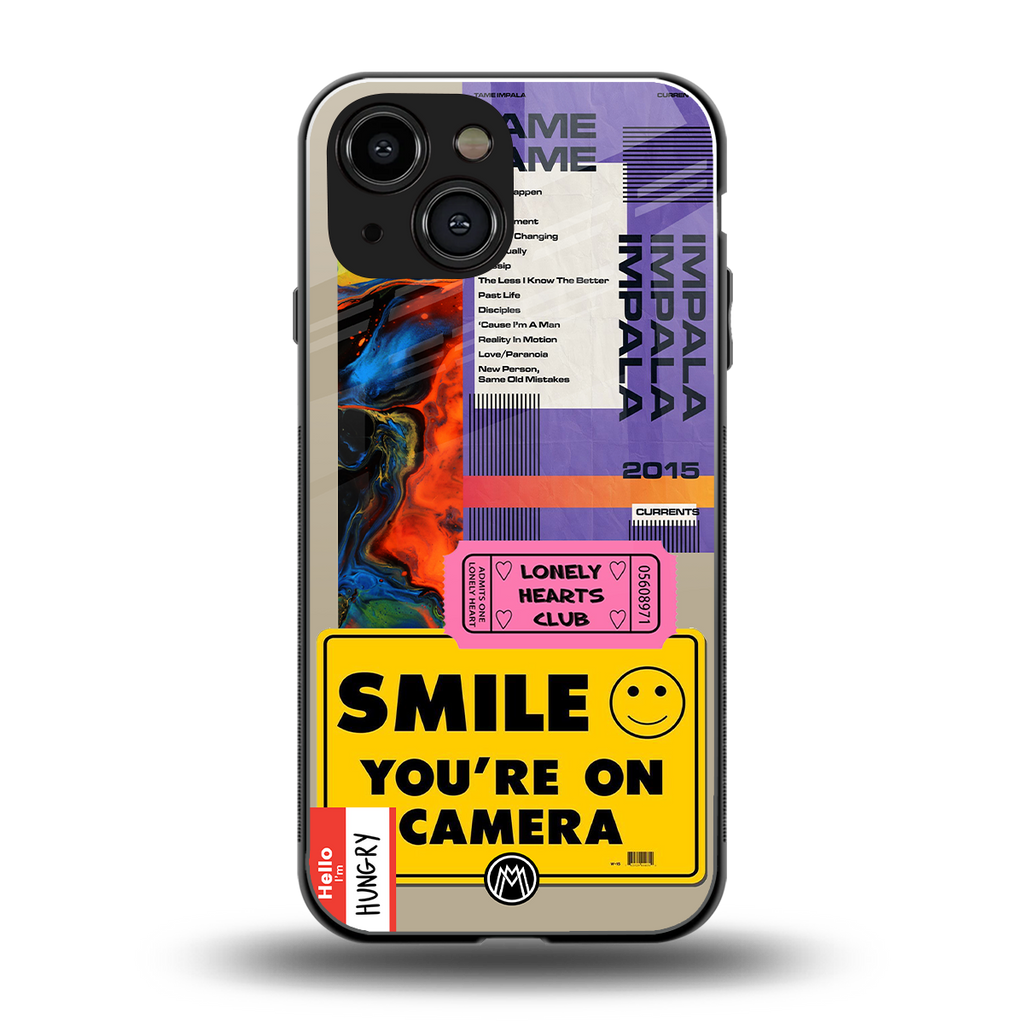 nostalgic stickers back phone cover | glass case for iphone 13 mini