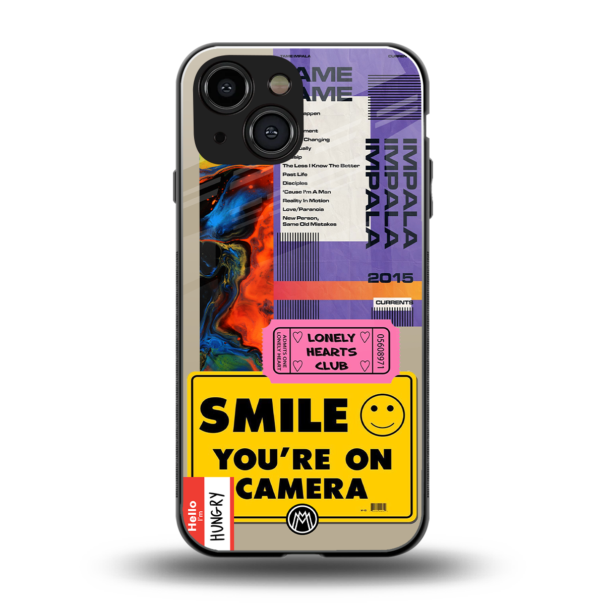 nostalgic stickers back phone cover | glass case for iphone 13 mini