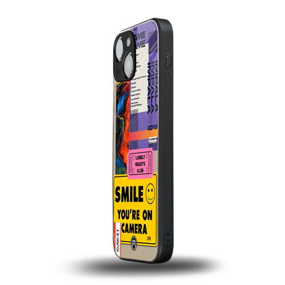 nostalgic stickers back phone cover | glass case for iphone 13 mini