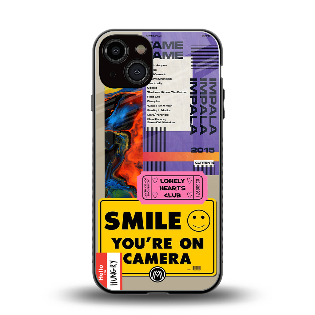 nostalgic stickers back phone cover | glass case for iphone 13