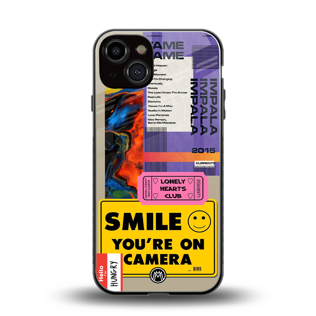 nostalgic stickers back phone cover | glass case for iphone 13
