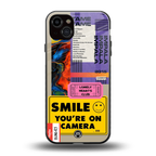 nostalgic stickers back phone cover | glass case for iphone 15 plus