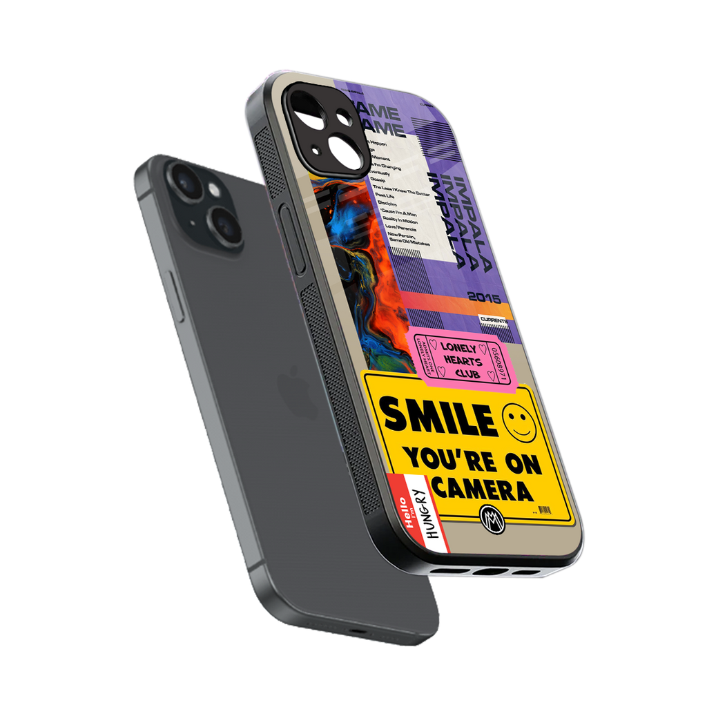 nostalgic stickers back phone cover | glass case for iphone 14 plus